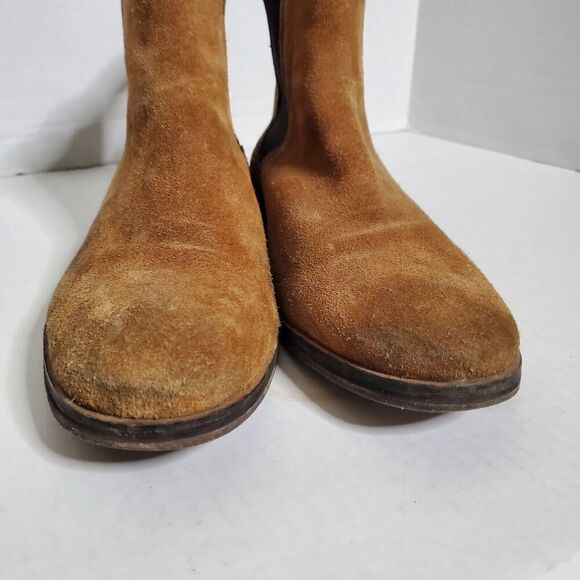 Superdry Tan Suede Chelsea Boots Size 10 Pull On Stretch Mens - Picture 10 of 16